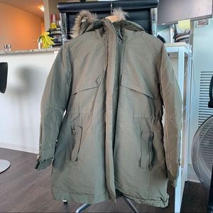 SJ SJ Winter Parka with Detachable Hood in Khaki